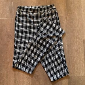 SHEIN size small black and white plaid bell bottom pants!